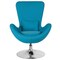 Merrick Lane Soro High-Back Egg Style Lounge Chair With 360° Swivel Metal Base
